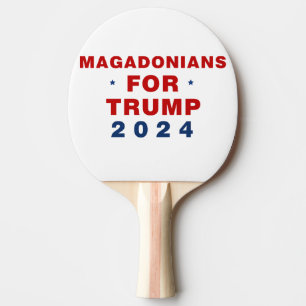 Magadonians For Trump 2024 Red Blue Ping Pong Paddle