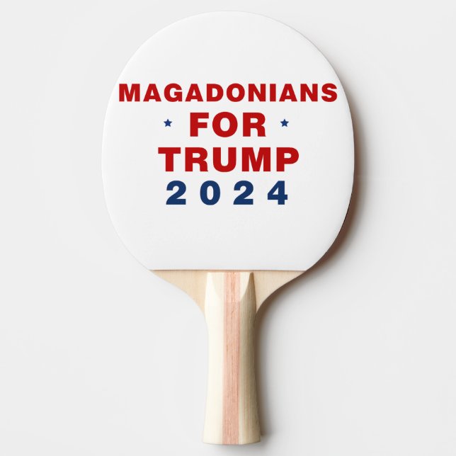 Magadonians For Trump 2024 Red Blue Ping Pong Paddle (Front)