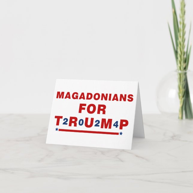 Magadonians For Trump 2024 Red Blue Star Card (Front)