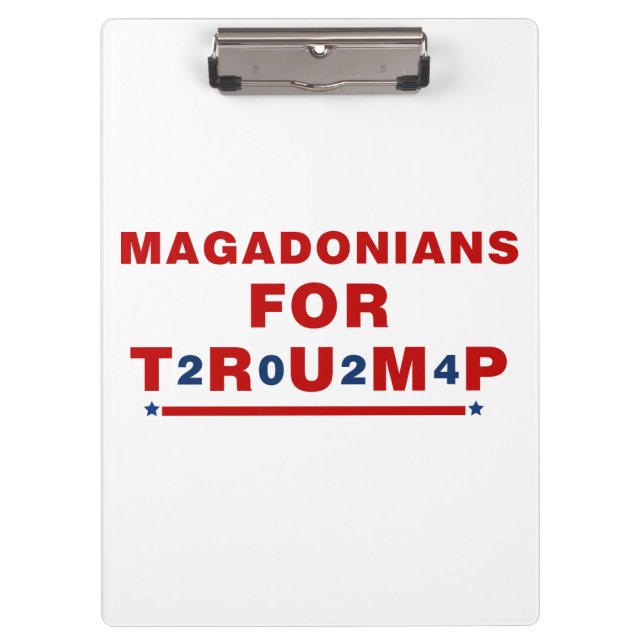 Magadonians For Trump 2024 Red Blue Star Clipboard (Front)