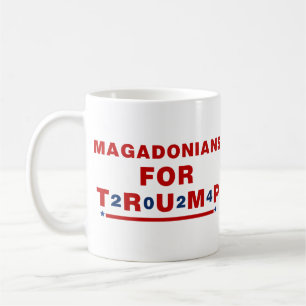 Magadonians For Trump 2024 Red Blue Star Coffee Mug