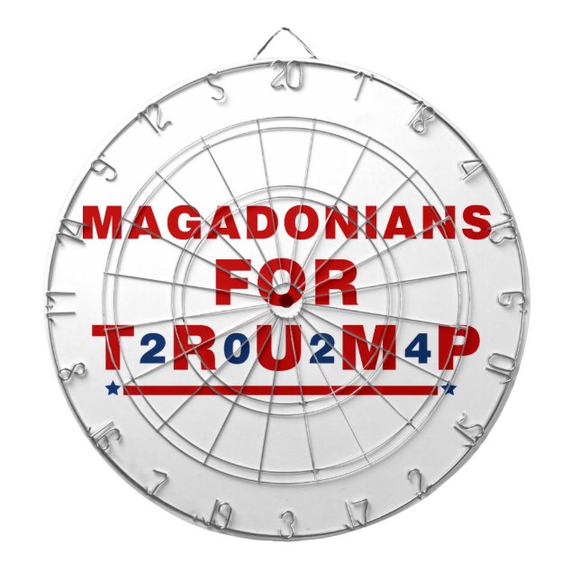 Magadonians For Trump 2024 Red Blue Star Dartboard (Front)