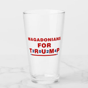 Magadonians For Trump 2024 Red Blue Star Glass