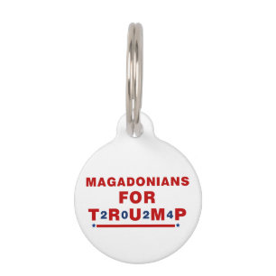 Magadonians For Trump 2024 Red Blue Star Pet Tag