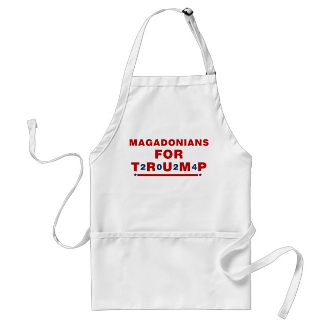 Magadonians For Trump 2024 Red Blue Star Standard Apron (Front)