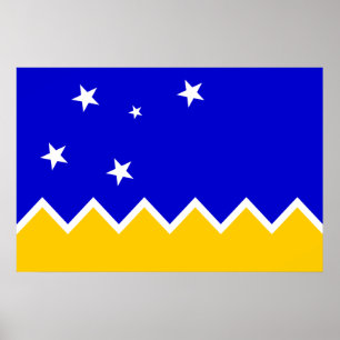 Magallanes, Chile, Antarctica flag Poster