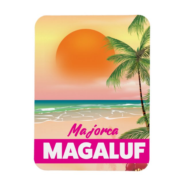 Magaluf Majorca beach travel poster Magnet (Vertical)