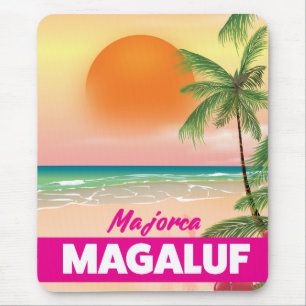 Magaluf Majorca beach travel poster Mouse Mat