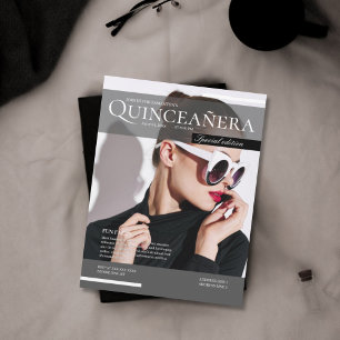 Magazine 15th birthday quinceañera invitation