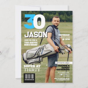 Magazine 30 Mens Golf Thirty Golfer Birthday  Invitation