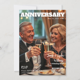 Magazine Cover Anniversary Invitation