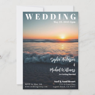 Magazine Cover Beach Birthday Invitation