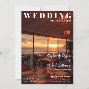 Magazine Cover Beach Wedding Invitation
