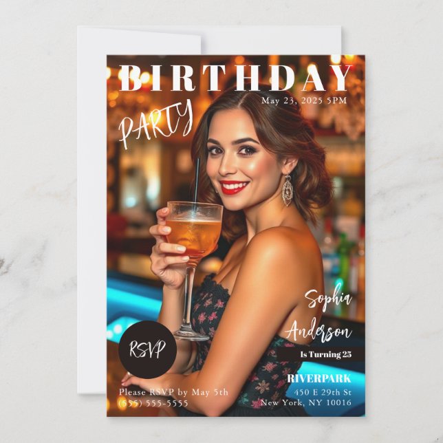 Magazine Cover Birthday Invitation (Front)