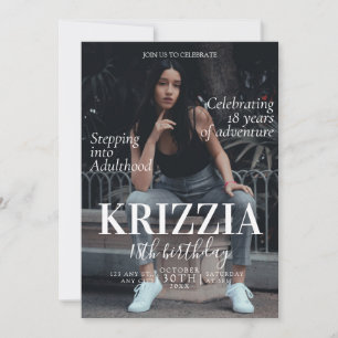 Magazine Cover Birthday Invitation Card