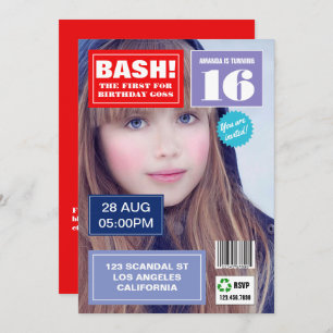 Magazine Cover Birthday Party photo invitation