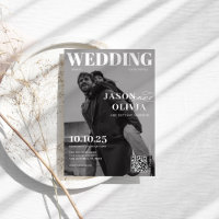 Magazine Cover Black & White Photo Unique Wedding