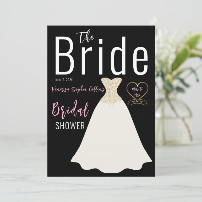 Magazine Cover Bridal Shower Invitation (Standing Front)