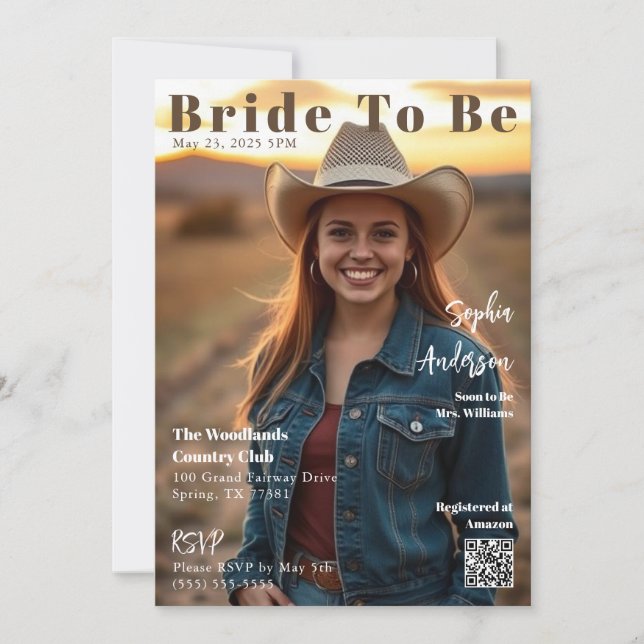 Magazine Cover Bride To Be-Invitation Invitation (Front)