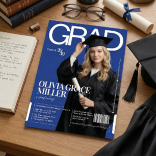 Magazine Cover Chic Graduation Party with Photo Invitation