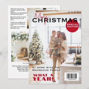 Magazine Cover Christmas Personalised Holiday Card