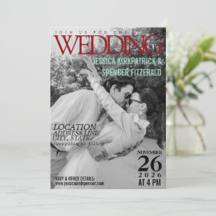 Magazine cover, custom Photo wedding invitation