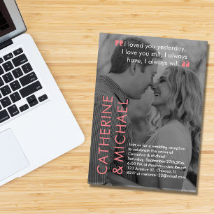 Magazine Cover Dark Photo Modern Minimalist Pink Invitation