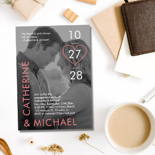 Magazine Cover Dark Photo Modern Minimalist Pink Invitation