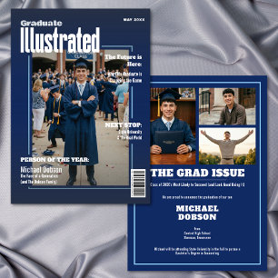 Magazine Cover Four Photo Graduation Announcement