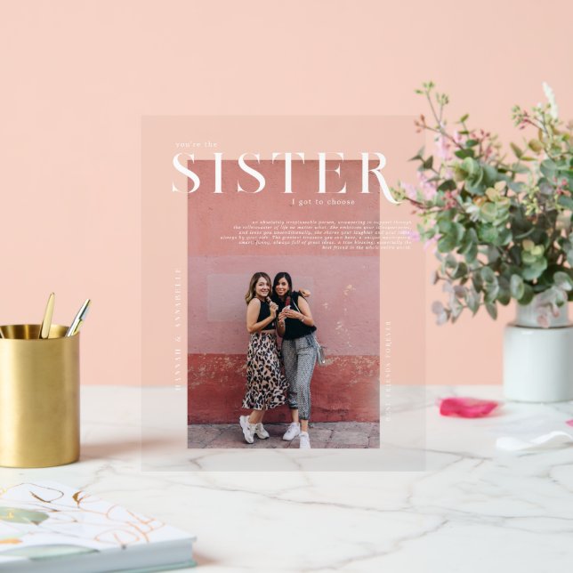 Magazine Cover | Gift For Sisters Photo   Acrylic Sign (Wedding)