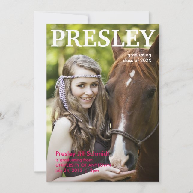 Magazine Cover Graduation Announcement (Front)