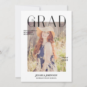 Magazine Cover Graduation Announcement Photo Card