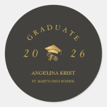 Magazine Cover Graduation Black Gold Sticker