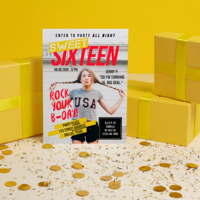 Magazine Cover Look | Sweet Sixteen Party Invitation (Creator Uploaded)