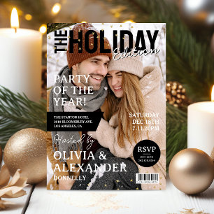 Magazine Cover Photo Christmas Party Invitation