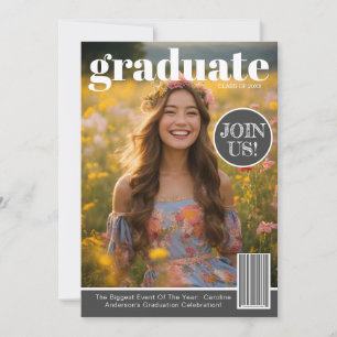 Magazine Cover Photo Graduate Party Invitation
