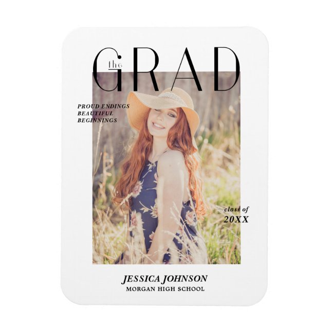 magazine cover photo graduation announcement magnet (Vertical)