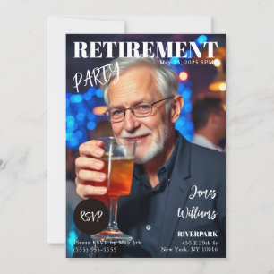 Magazine Cover Retirement  Invitation