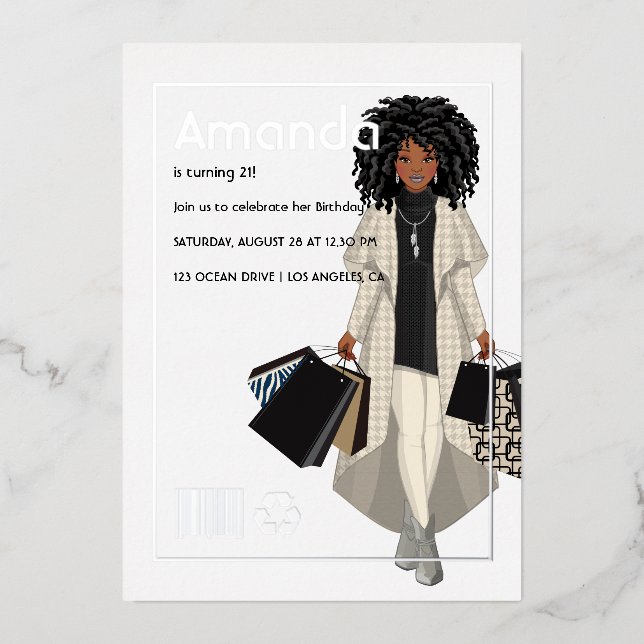 Magazine Cover Shopping Girl Birthday Party (Front)