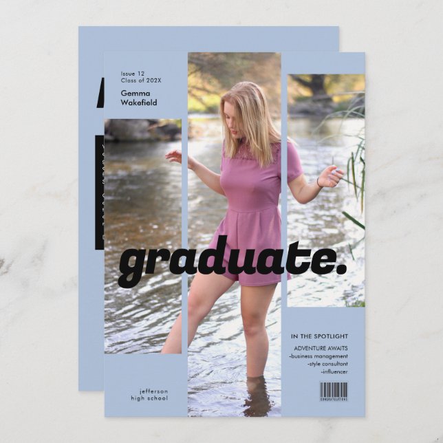 Magazine Cover Simple & Modern Invitation (Front/Back)