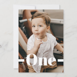 Magazine Cover Style Brown Photo Boy 1st Birthday Invitation