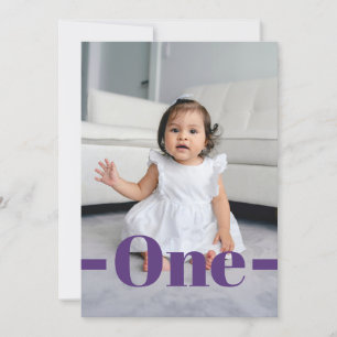 Magazine Cover Style Purple Photo 1st Birthday Invitation