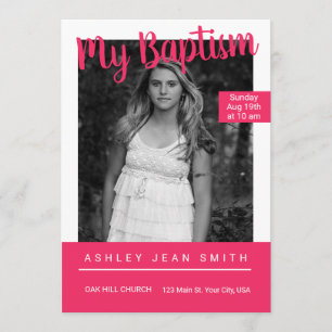 Magazine Cover Teen Baptism Invitation