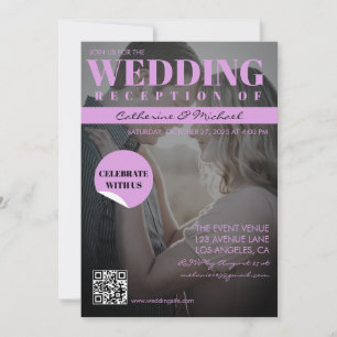 Magazine Cover Trendy Dark Photo Invitation