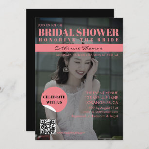 Magazine Cover Trendy Dark Photo Invitation