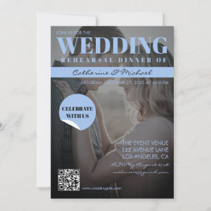 Magazine Cover Trendy Dark Photo Invitation