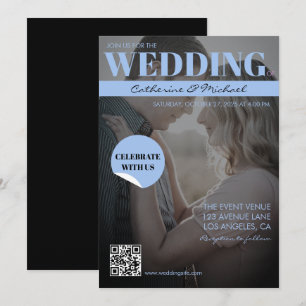 Magazine Cover Trendy Dark Photo Invitation
