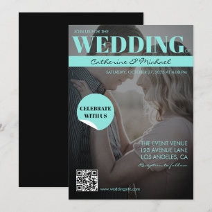 Magazine Cover Trendy Dark Photo Invitation