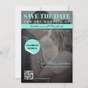 Magazine Cover Trendy Dark Photo Save The Date