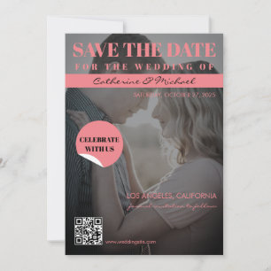 Magazine Cover Trendy Dark Photo  Save The Date